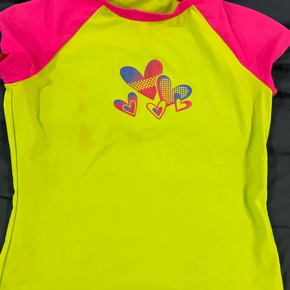SO Kids Swim Rashguard in Neon Yellow and Pink
